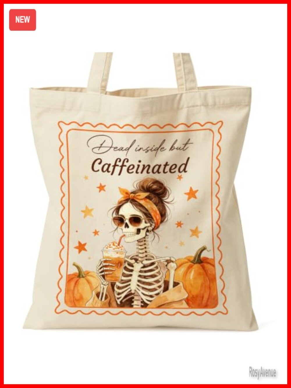 Canvas Tote Bag with Inner Zip Pocket Large Shoulder Bag